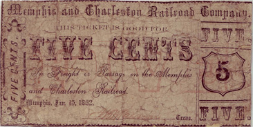 G1392 Memphis and Charleston $0.05.